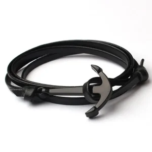 Black anchor bracelet
